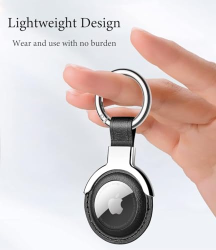 Compatible with AirTag Case Airtag Keyring Leather Protective Case AirTags Loop Holder Air Tags Protective Cover Airtag Key Chain Loop Holders for Luggage Dog Cat Pet Collar (Green)
