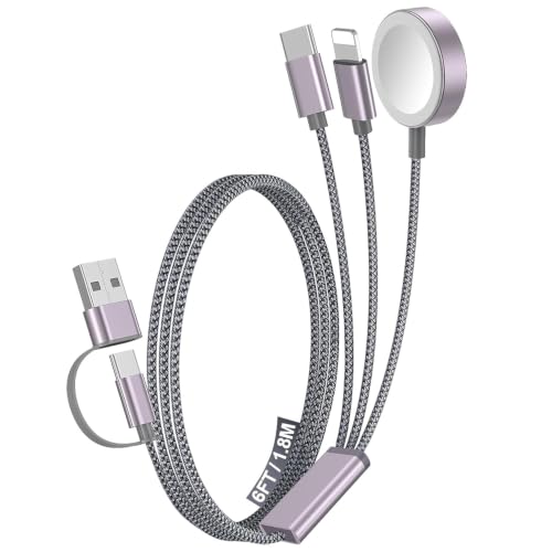 1Pack Travel Essentials for Apple Watch Charger (Gray / 1Pack-6 FT)