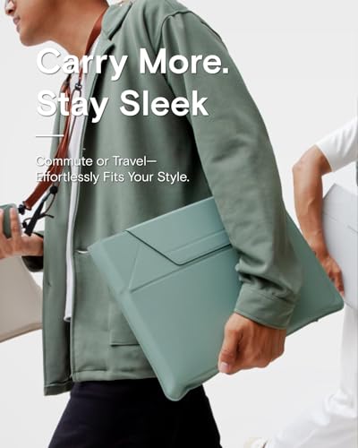 Laptop Carry Sleeve with Stand &Smart Storage for 13" Laptop for Work (Seafoam / 13 Inch)