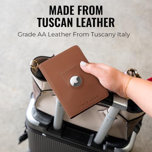 Passport Wallet with Holder for AirTag (Bourbon)
