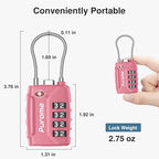 2 Pack TSA Approved Luggage Locks 4 Digit Code Cable Lock Pink Rose (Basic Pink Rose)
