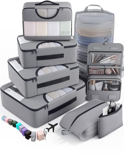 8 Set Packing Cubes for Travel Essentials (04 Gray)