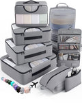 8 Set Packing Cubes for Travel Essentials (04 Gray)