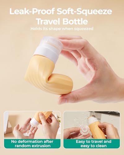 18 Pack TSA Approved Travel Bottles for Toiletries (03-Macaron)