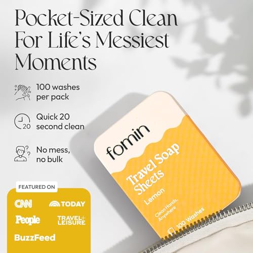 Paper Soap Sheets for Traveling (Variety Pack-004 (Lemon, Orange, Lavender))