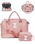 Women Gifts Initial Duffle Travel Bag (Pink / Z)