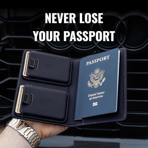 Passport Wallet with Holder for AirTag (Sapphire)