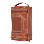 Leather Toiletry Bag for Men (Tan Brown / Men's Toiletry Bag)