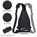 Crossbody Sling Bag Men Women (Black Leather / Small)