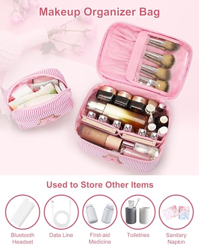Initial Makeup Bags for Women (Pink 2 / S)