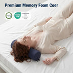 Neck Roll Pillow (Navy Blue / Medium - 5.0" H)