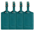 4 Pack Leather Luggage Tags for Suitcases Travel Labels (Summer Green)