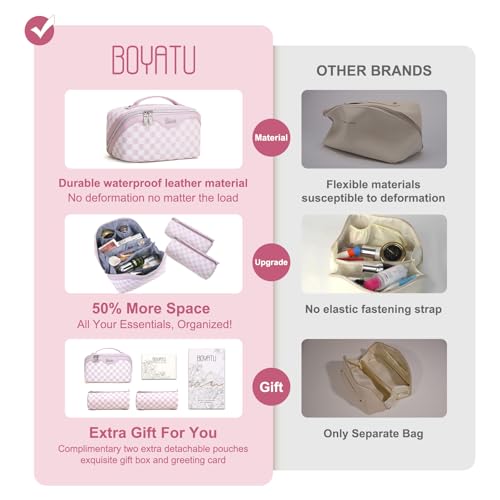 Travel Makeup Bag Organizer Cosmetic Bag (08-B-Pink)
