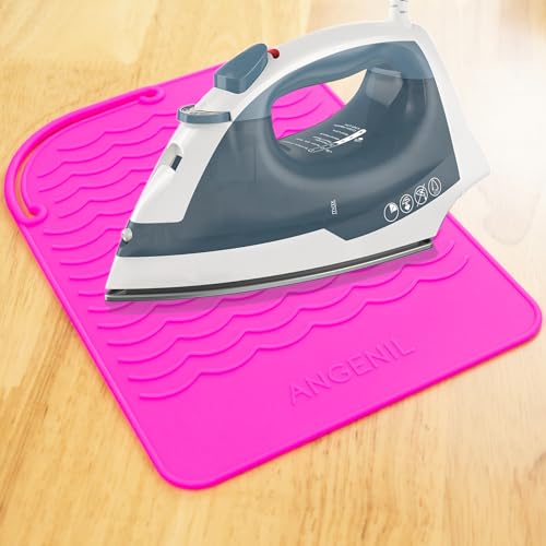 Heat Resistant Silicone Mat for Hair Irons (Rose Red)