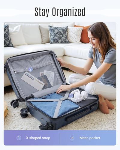 Luggage Sets 3 Pcs Suitcase with Wheels (Gray / 3-Piece Set-20 Inch/24 Inch/28 Inch)