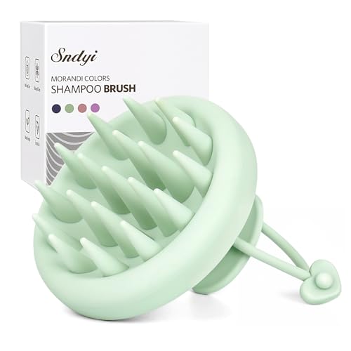 Silicone Scalp Massager Shampoo Brush (Mint Green)