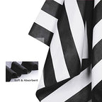 Microfiber Beach Towel Sand (Z-black Stripes / Large(60x30"))