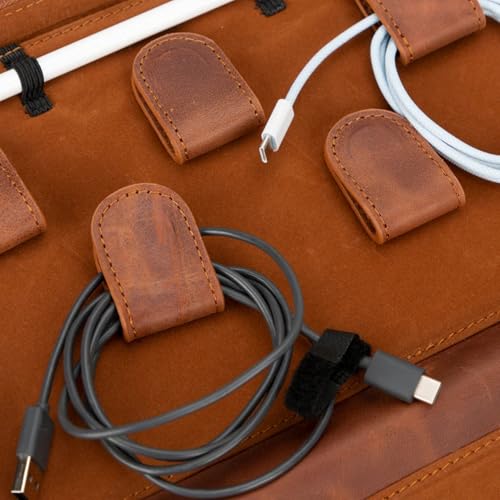 Medicine Handmade Leather Cable Organizer Bag (Tiguan Tan)