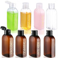 Travel Bottles for Toiletries 8PCS 3.4oz TSA Approved Containers (3.4oz 2-Color - 6 Labeled 2 Blank)