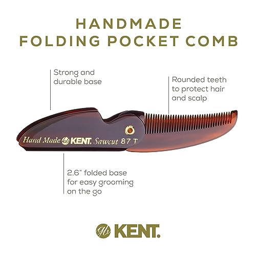 87T Handmade Folding Pocket Comb for Men (Pack of 3 / Tortoiseshell)