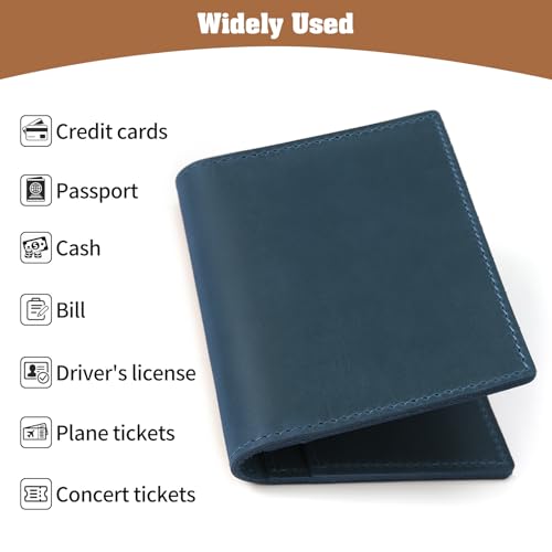 Leather Passport Holder (Blue)