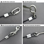 5 Pcs 5mm Wire 24 inch Vinyl Coated Stainless Steel Cable with Loops Short Wire Rope Lanyard Lock Security Chain Link for Outdoor Gates (5mm(T) X 24 in(L) 5PCS / Black)