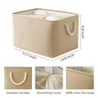 Organization and Storage Basket for Organizing (Beige / 3PCS/X Large -17.7Lx13.8Wx9.8H)