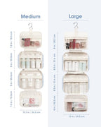 Hanging Toiletry Bag for Women (Y-Blue Flower Buds / Medium)