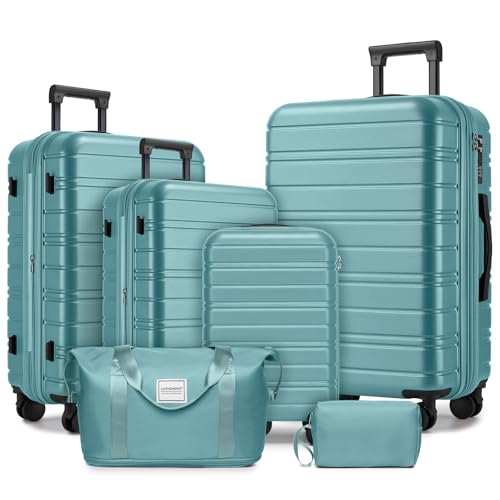 Luggage Sets 6 Piece (Misty Blue / 6 Piece Set (18/20/24/28/DB/TB))