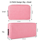2 PACK Accessories Bag for Women Ladies Travel Organizer (Pink)
