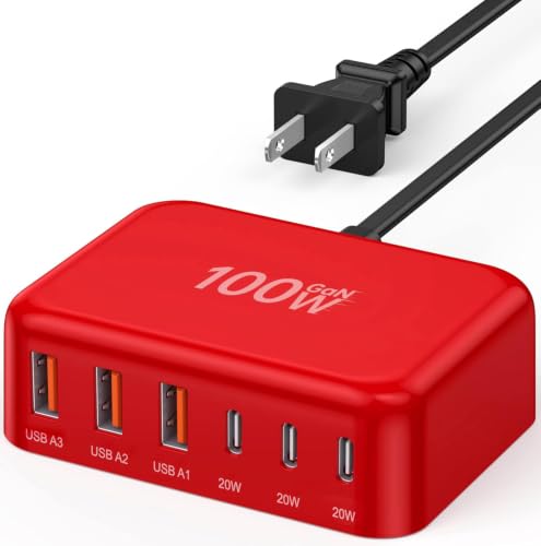 USB C Charger Block (F-Red / 100W)