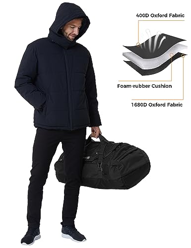 Duffle Backpack Convertible Travel Weekender Gym Bag Black 65L (65L / Black)