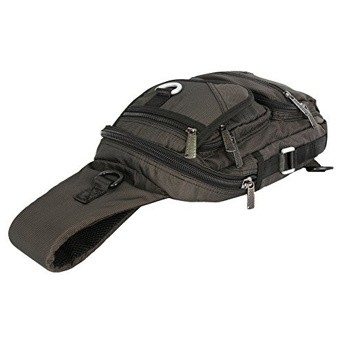 Sling Bag Chest Shoulder Backpack Crossbody Multipurpose Daypack For Men Women Black (Black)