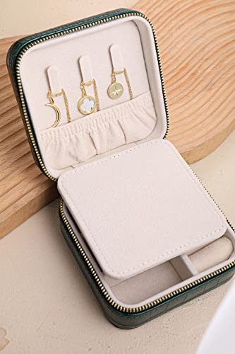 Travel Jewelry Organizer Boxes for Women Small Portable Necklace Earrings Bracelet Rings Travel Case Best Friend Birthday Gifts for Women Trendy (11_Pattern_Crocodile_Black_01)
