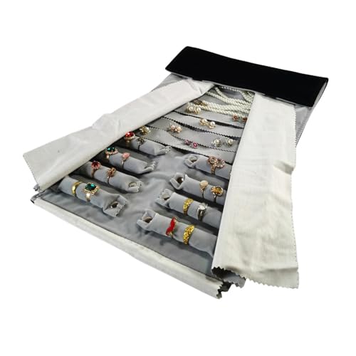 Travel Jewelry Case (Gray Black(4 Earring+6 Necklace+8 Ring))