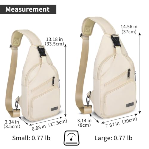 Sling Bag for Women (Leather Beige / Small)