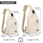 Sling Bag for Women (Leather Beige / Large)