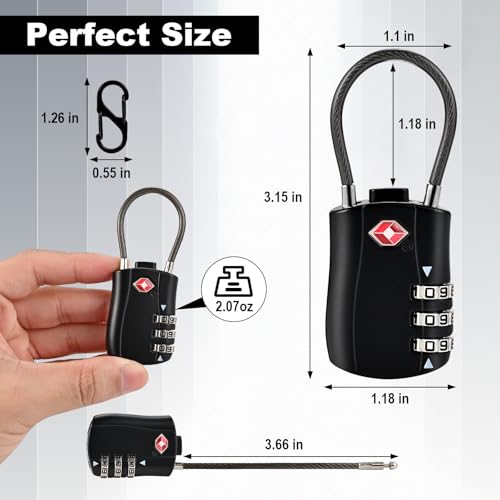 2pcs TSA Approved Luggage Locks with 4pcs Zipper Locks