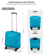 Underseat Carry On Luggage with Wheels (Caribbean Blue / 16-Inch)