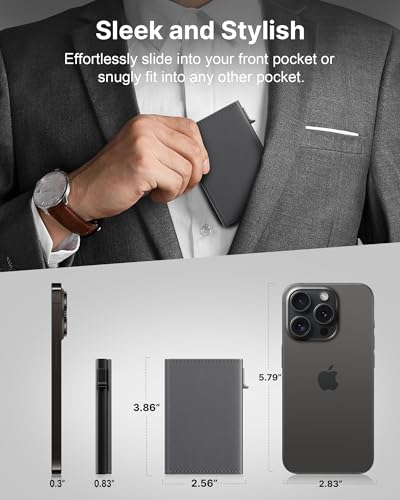 Mens Wallet Card Holder (Deep Grey)