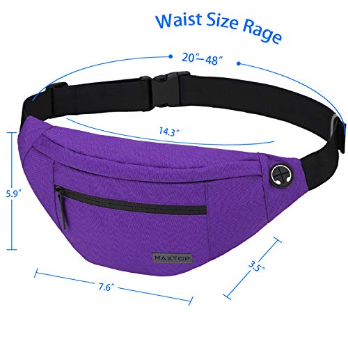 Large Crossbody Fanny Pack Belt Bag with 4 (Purple / Large)