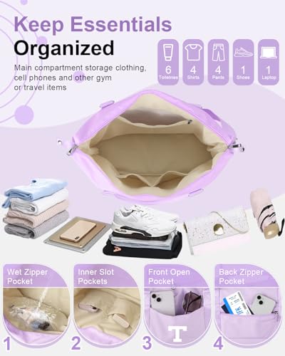 Dance Gym Duffel Bag Gifts for Girls Teen (Purple / T)