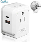 Ceptics Germany, Korea Travel Plug Adapter Set, 20W PD & QC, Safe Dual USB & - Image 2