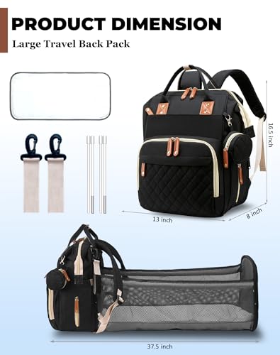 Diaper Bag with Changing Station (Dark Black)