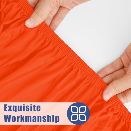 2 Pack Rectangle Spandex Fitted Table Cloth (Orange / 48" x 30" (Rectangular))