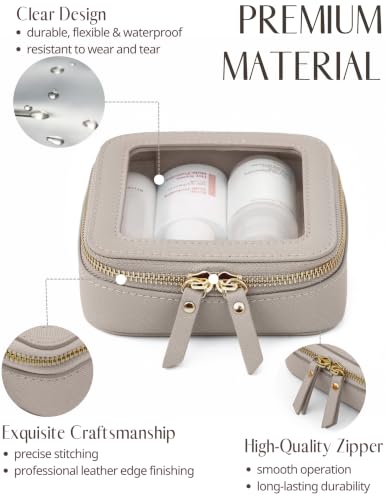 Clear Makeup Bag with Zipper (Stone / Mini & Medium)