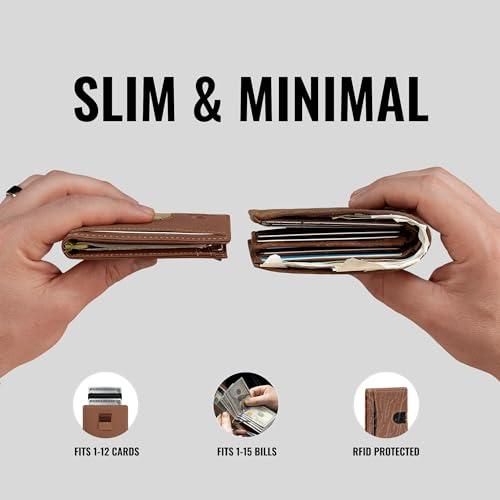 Money Clip Slim Minimalist Wallet for Men (Bourbon)