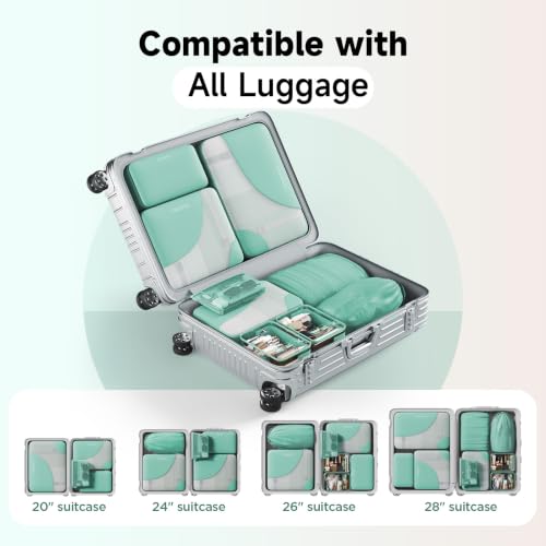 Packing Cubes for Travel (19 Light Teal)