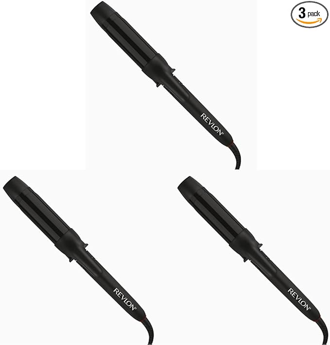 REVLON SmoothStay Coconut Oil Infused Hair Curling Iron - Barrel Curling Iron 1 ½ Inch for Loose Curls,Shinier,Visibly Smoother Hair (1 ½ in),(Pack of 3)