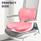 Car Seat Cushion and Lumbar Support Pillow One Piece (Pink-a / 1 Piece)